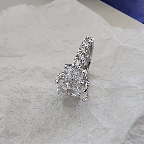 9.02 Total CT Lab Grown Platinum Engagement Ring  IGI Size 6 - Picture 12 of 16